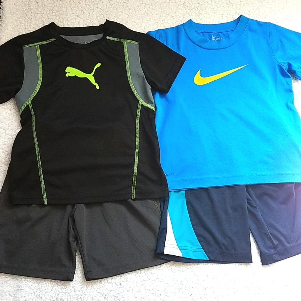 Boy's Coordinating set of Athletic Shirts  and shorts.  Size 6/7